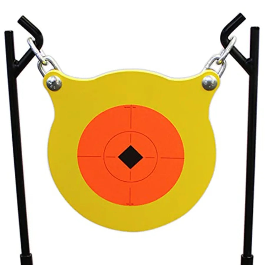 World of Targets Boomslang AR500 Steel Durable 0.5" Thick 9.5" Diameter Shooting Gong Target with Stand & Hanging Hardware