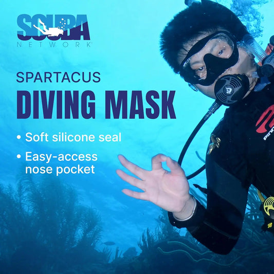 Ultra-Clear Frameless Dive Mask with Wide View, Low Volume & Silicone Skirt for Comfort