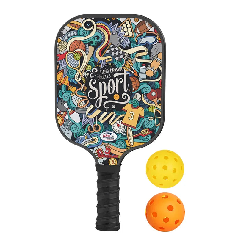 Pickleball Paddles Set Fiberglass, Honeycomb Core Lightweight pickleball paddle USAPA Approved Adult and Kids Match Beach Racket