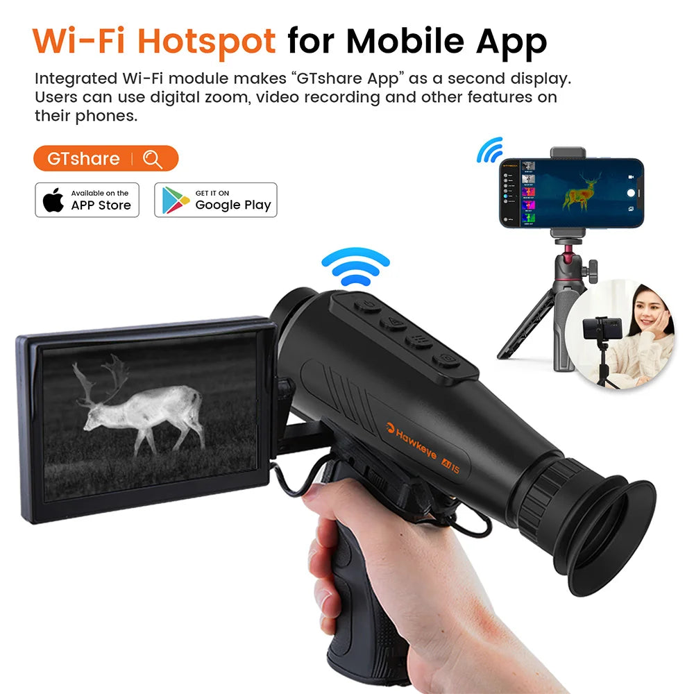New thermal imaging outdoor Boating Camping Fishing Hunting Firefighting Surveillance GTGUARD Ai15 with HD sensor resolution