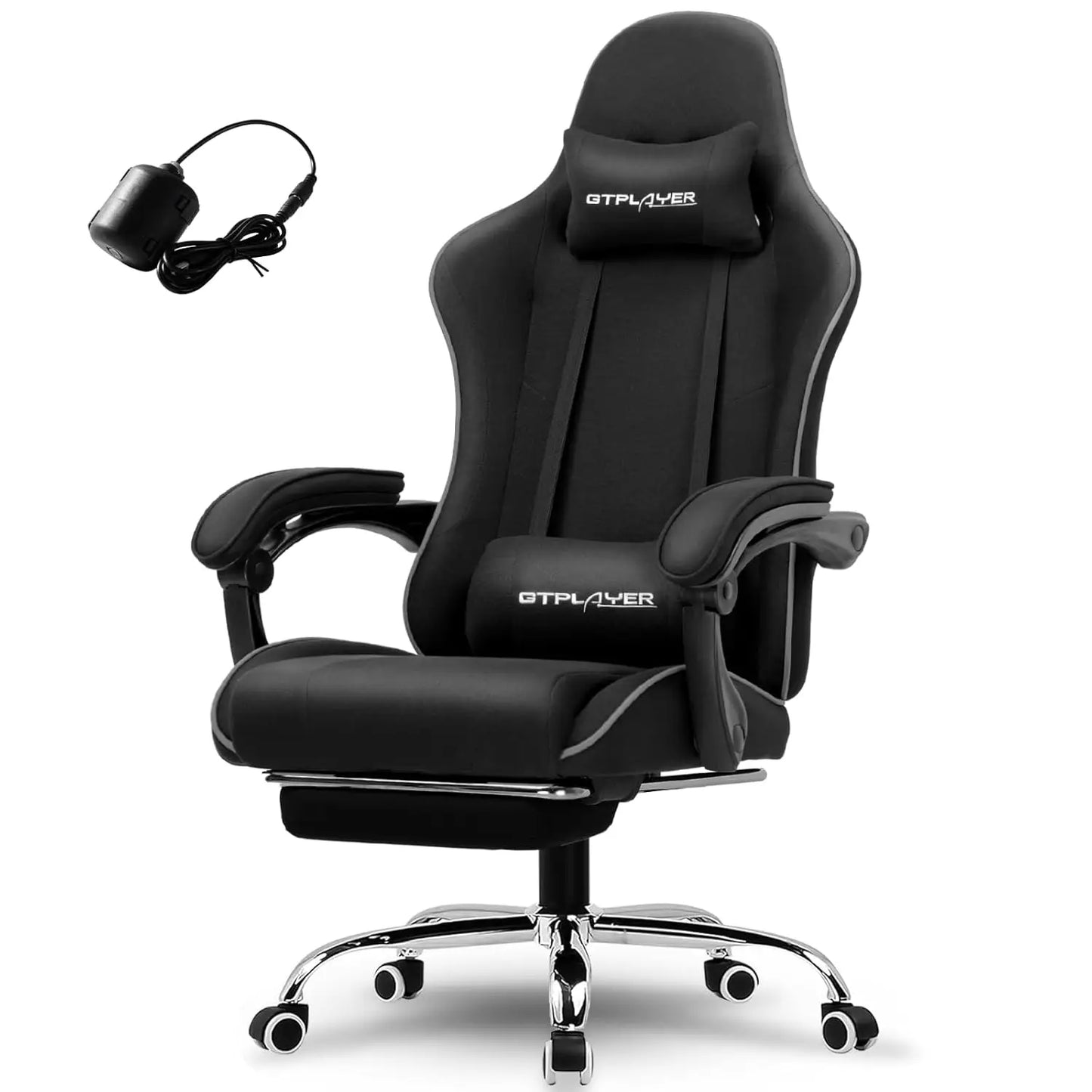 Gaming Chair, Computer Chair with Footrest and Lumbar Support, Height Adjustable Game Chair with 360°-Swivel Seat, Customized
