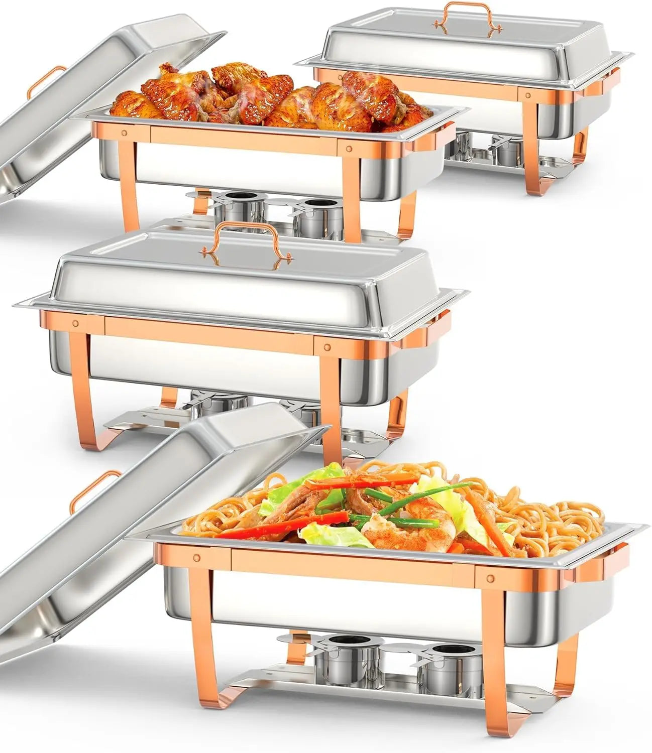 Chafing Dishes for Buffet,Rectangle Chafing Dishes Buffet Set,Stainless Steel Chafer and Food Warmer for Party wedding