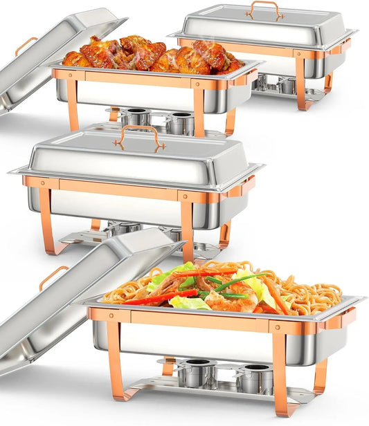 Chafing Dishes for Buffet,Rectangle Chafing Dishes Buffet Set,Stainless Steel Chafer and Food Warmer for Party wedding