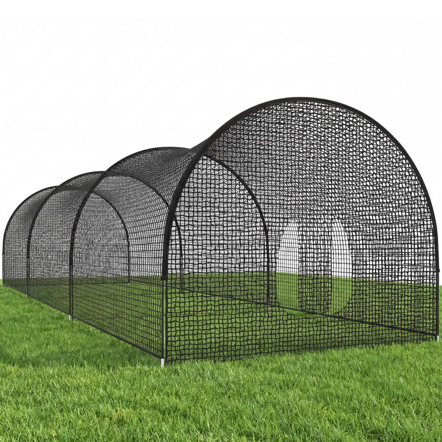 32ft Batting Cage Net With Frame, Multi-Sport Practice Cage For Baseball, Softball, and Golf, Use in Yard or Sports Field