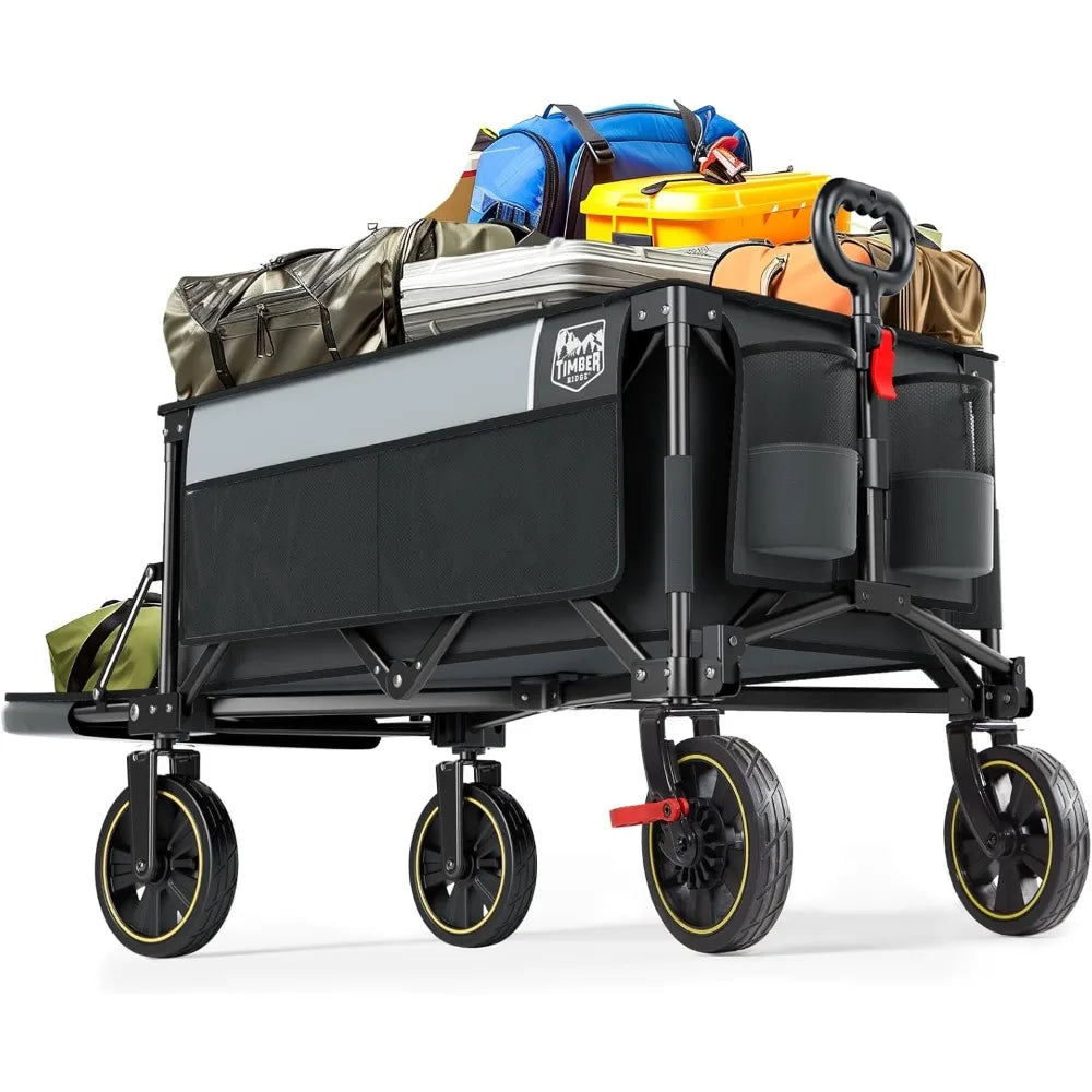 49-inch Extra-long Folding Stroller with Tailgate and Brake, 250-liter Capacity All-terrain Stroller