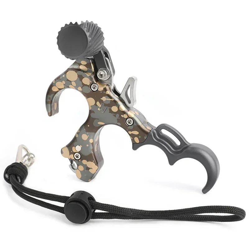 Bow Release Aid, 3/4 Finger Adjustable Grip, Smooth Thumb Trigger for Compound Bow, Target Practice & Outdoor Shooting Accessories