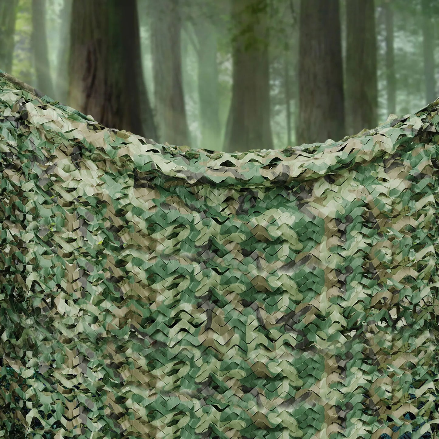 Foldable Camouflage Net Using Woodland Color and Simulation Net Design Wear-resistant, Tear-resistant for Multiple Seasons