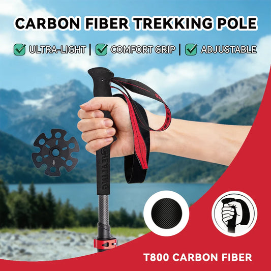 Ultralight Carbon Fiber Trekking Poles Outdoor Hiking Cane Folding Telescopic Nordic Mountain Climbing Pole Walking Stick