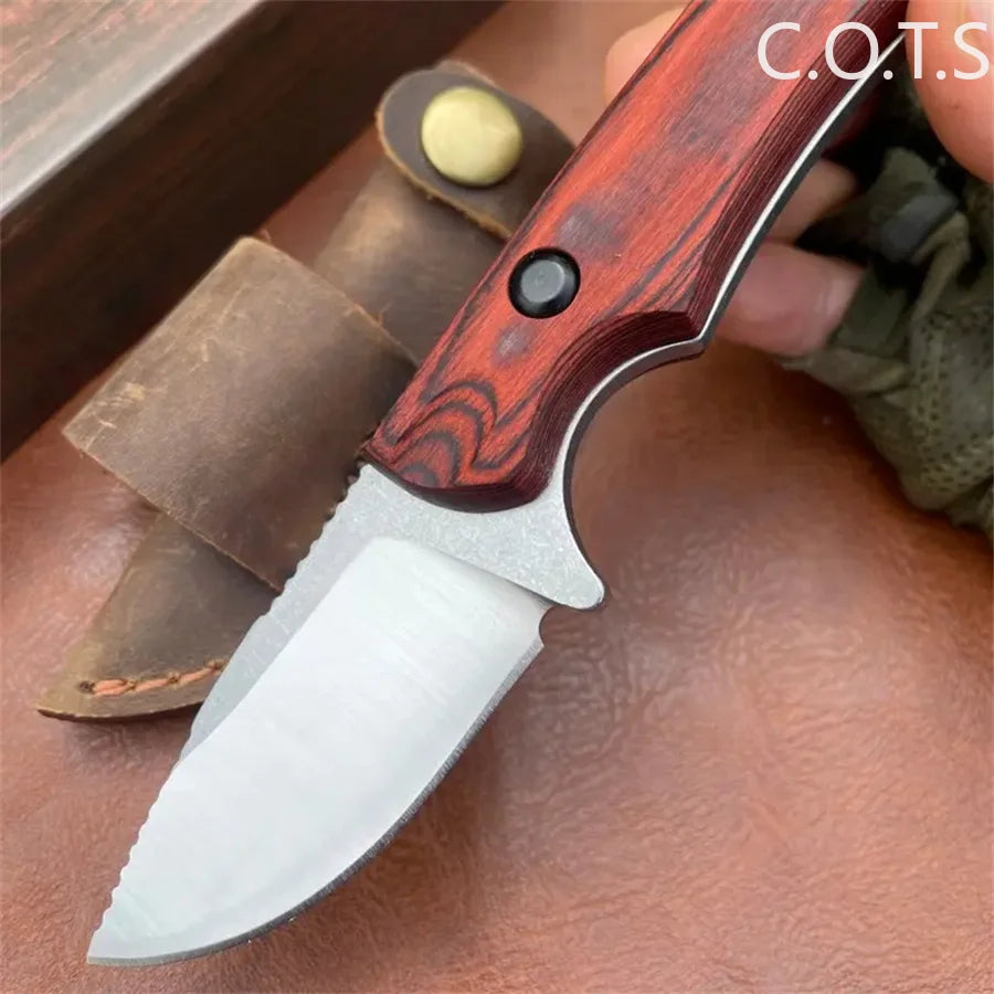 Fixed Blade Knife BM 15017 Drop Point Blade Wood Handles Hunting Camping Survival EDC with Boltaron Sheath