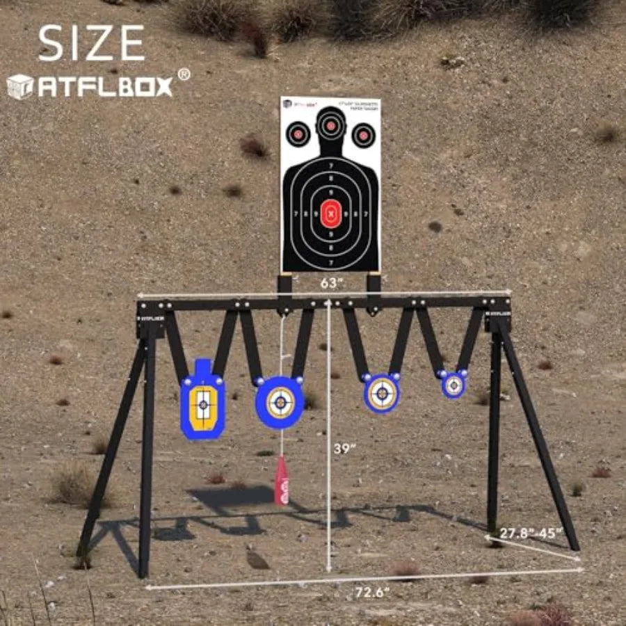 AR500 Steel Target Set for Shooting Stand System with 63 Inch Adjustable Height 3 8'' Thick 7''x12'' Silhouette and 4''