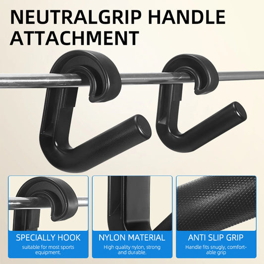 Neutral Grip Handle Hook Fitness Handle Multi-Function Exercise Suspension Grip Resistance Band Handle for Barbell Pull-up Bars