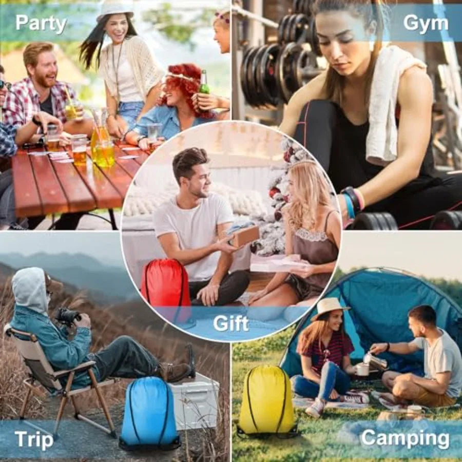 120Pcs Drawstring Backpacks Bulk String Bag Cinch Sack Pack Storage Knapsack Polyester Gift Bags Sports Drawstring Bags for Tri