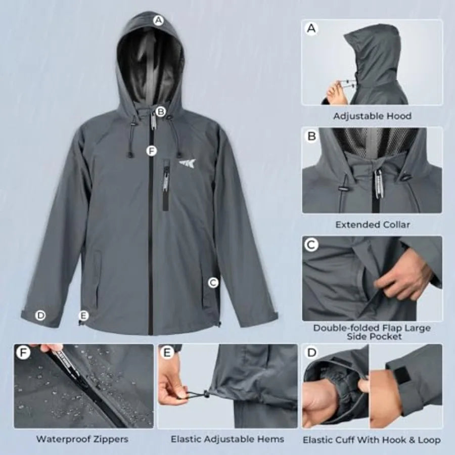 KastKing HydroSense Essential Waterproof Rain Suit for Men and Women Lightweight Durable Outdoor Gear for Fishing Hiking