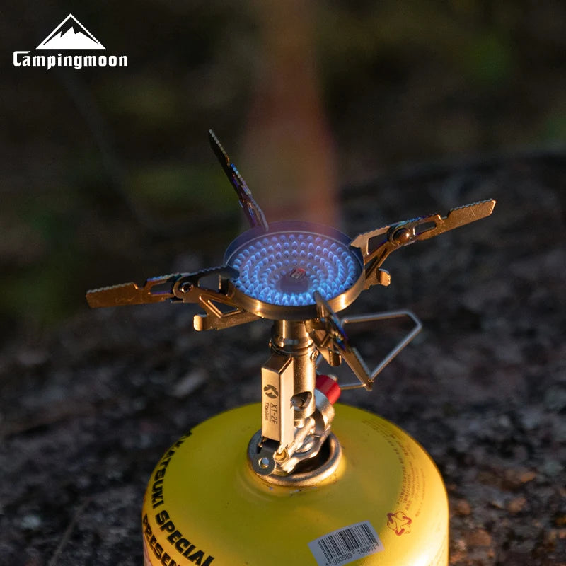 CAMPINGMOON  Titanium Rocket Stove Outdoor Mountaineering and Hiking Portable Stove High Power Stable Voltage High Mountain Stove XT-2F
