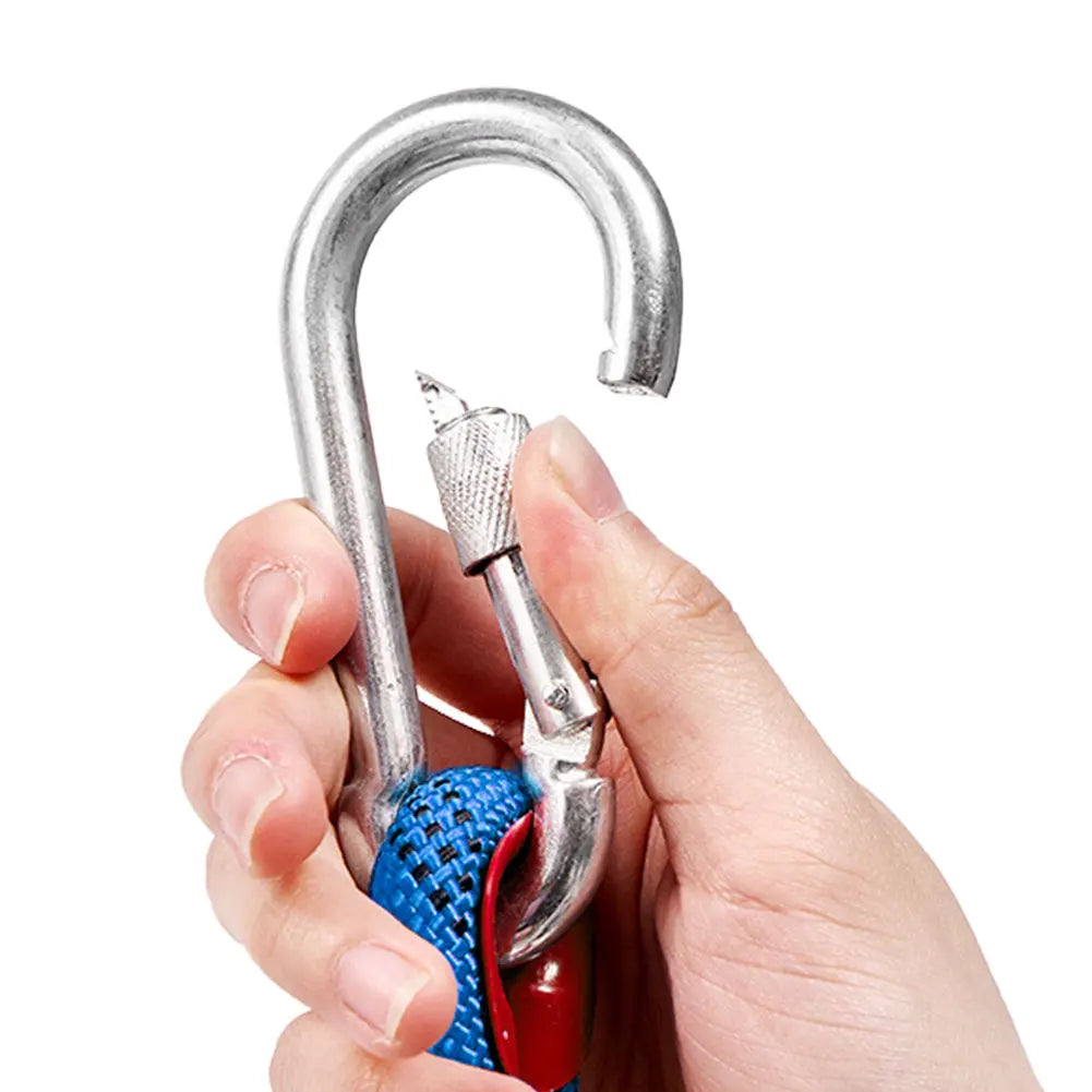 10mm Outdoor Static Rapelling Rope with 2 Hooks Climbing Emergency Rope Mountaineering Rope for Fire Escape Car Rescue