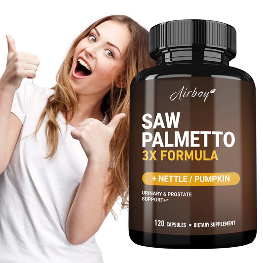 Saw Palmetto Capsules - DHT Blocker, Promotes Urinary Tract and Prostate Health, and Reduces Urination Frequency - 120 Capsules