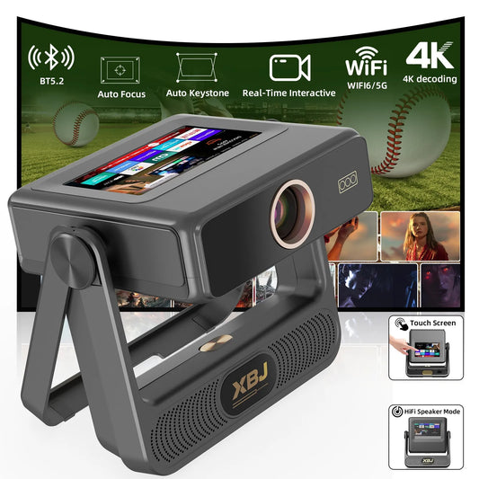 2026 Upgraded Foldable Projector with Touch Screen, 4K Ultra HD Portable Home Projector