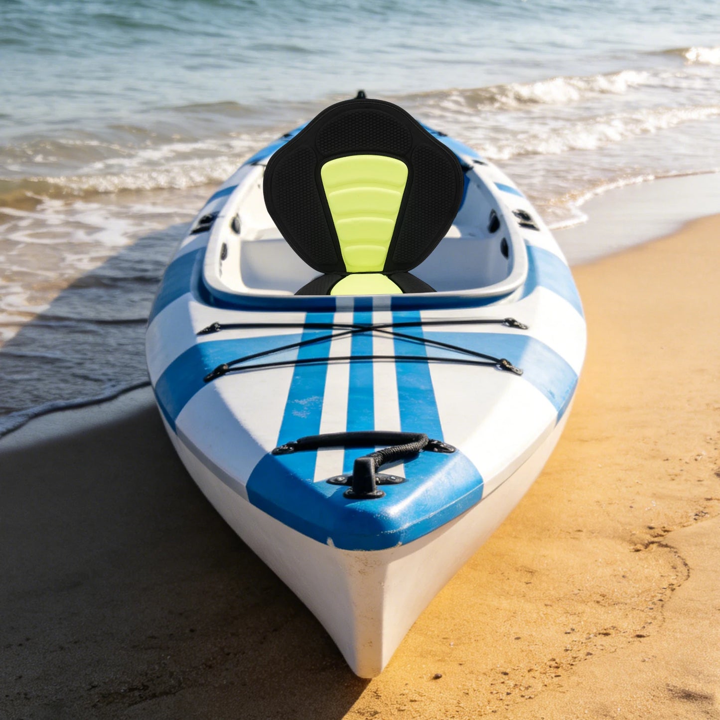 Ergonomic Paddle Board Seat Breathable Black Mesh Lime Foam Cushion Adjustable Straps Stable Portable Canoe Seat Cushion Storage
