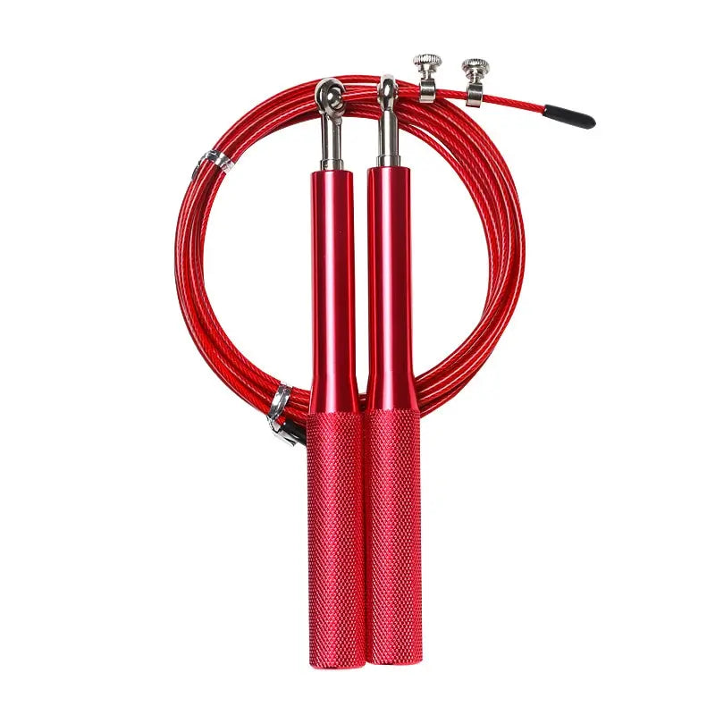 High Fast Speed Rope Wire Rope Jump Skipping Black Rope Aluminum Handle Adjustable Steel For Fitness with Durable Opp Bag