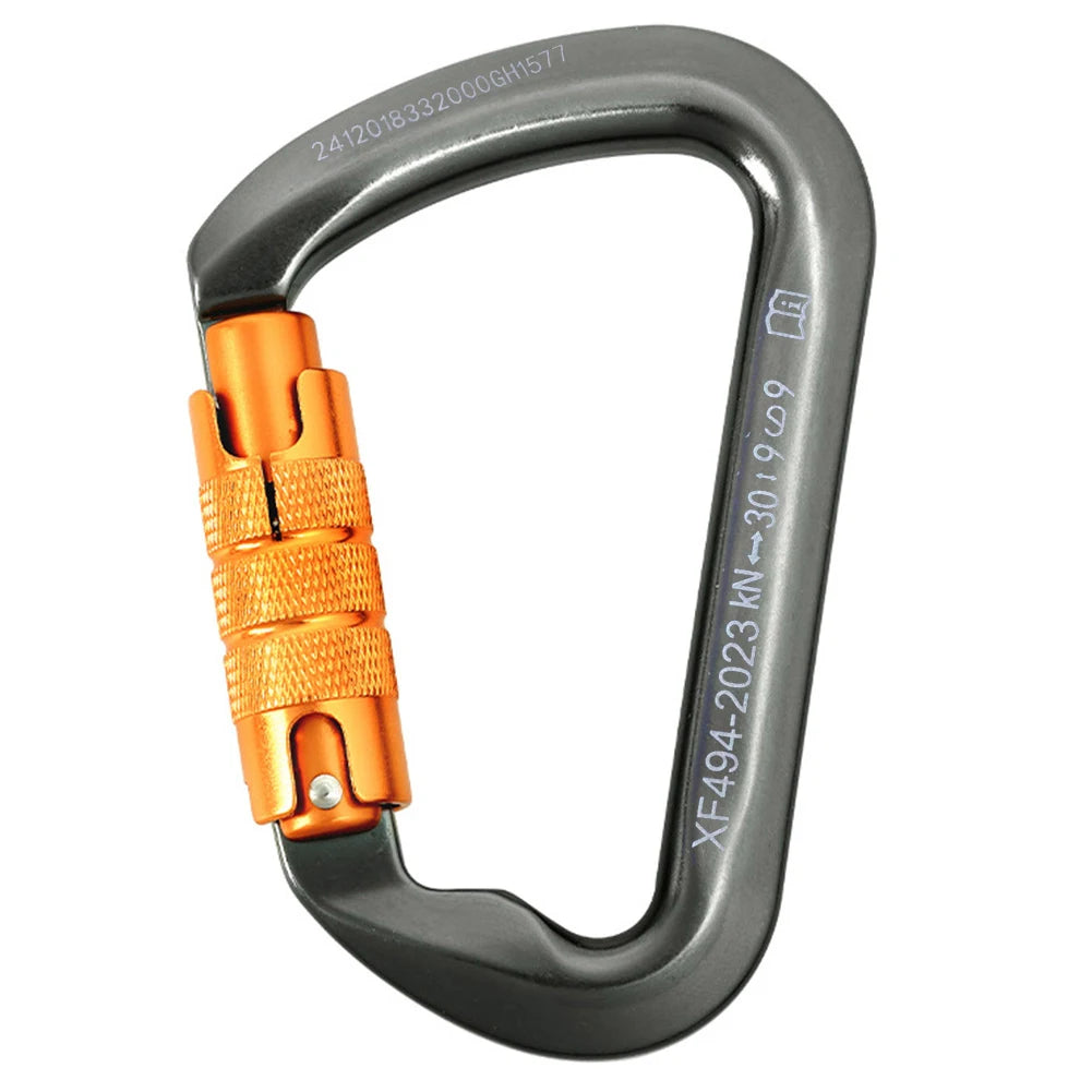 30kN Climbing Carabiner Heavy Duty Rock Climbing Carabiner Mountain Caribiniers for Climbing Mountaineering Rappelling Camping