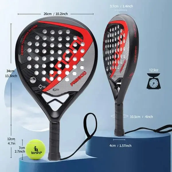 Carbon Fiber Padel Racket with EVA Memory Flex Foam Core for Enhanced Tennis Performance