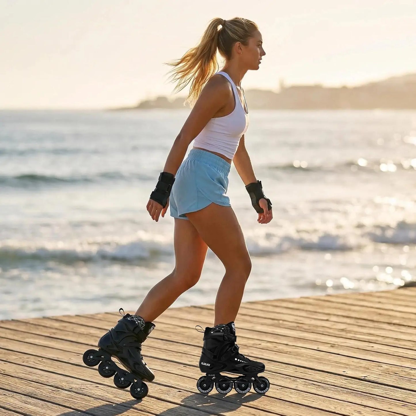 Inline Skates for Adults, Comfortable Breathable Racing Skates with Washable Lining, Beginner Unisex for Outdoor/Indoor Use
