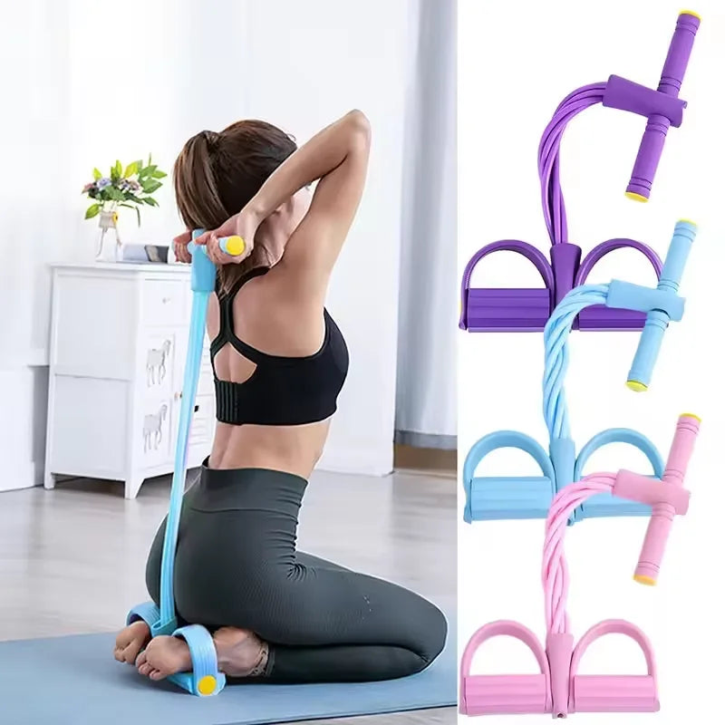 Heavy-Duty Foot Pedal Resistance Band, Sturdy PVC & TPE Fitness Puller with Anti-Slip Footrest, Ideal for Leg Workouts, Sit-Ups