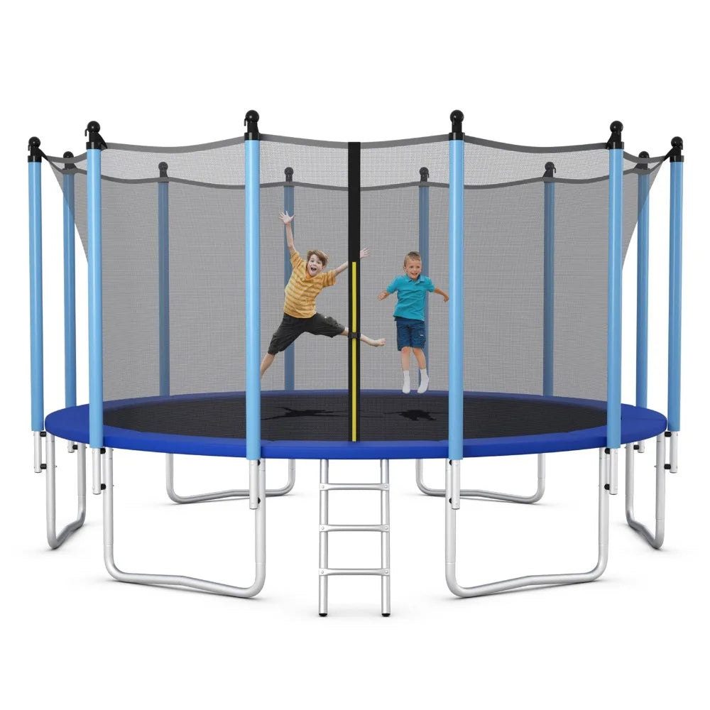 16FT Jumping Exercise Recreational Bounce Trampoline for Kids W/Safety Enclosure