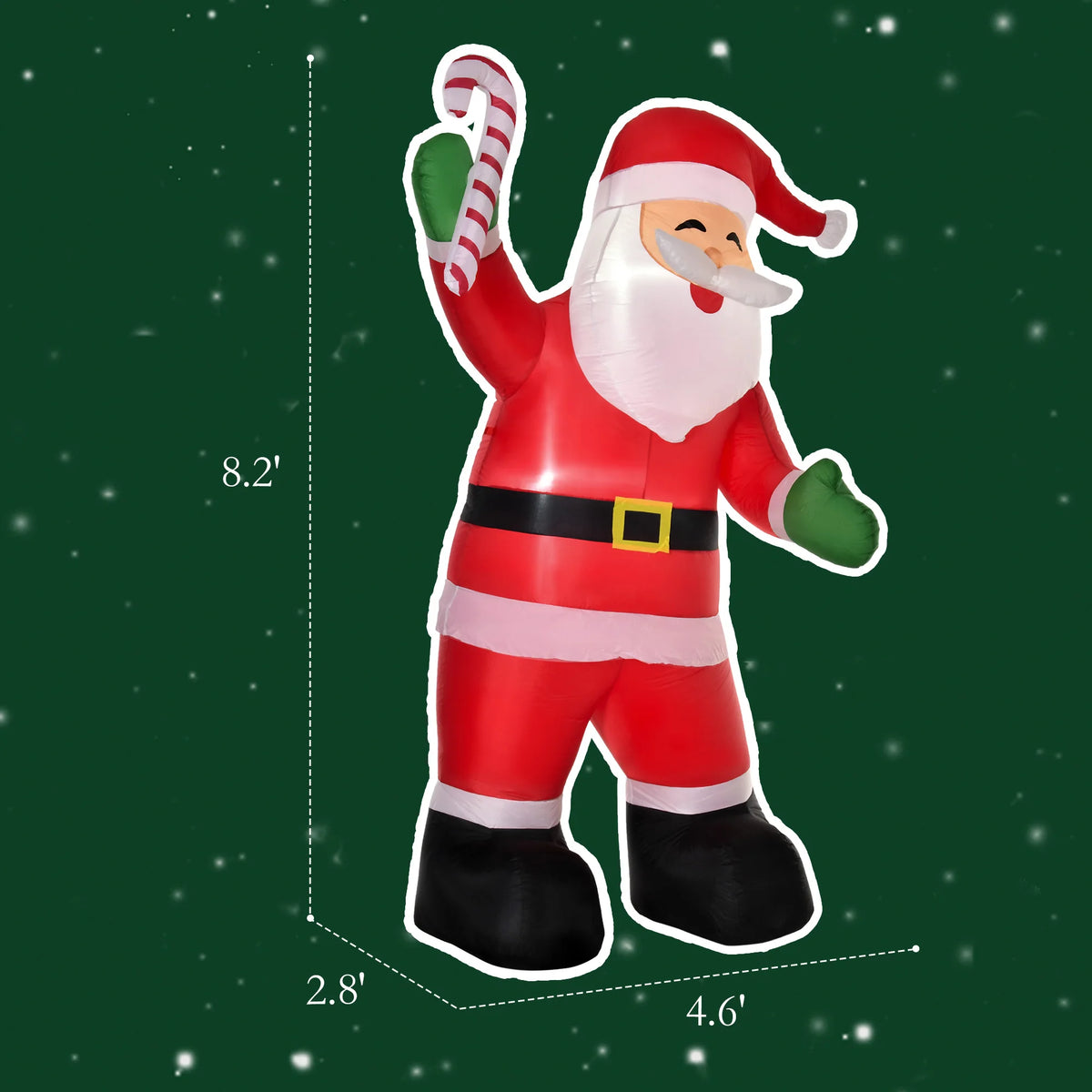 8' Christmas Inflatable Santa Claus with Candy Decor Outdoor Light Up LED