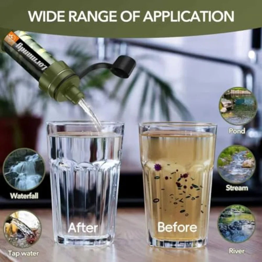Straw Water Filter 5 Pack Ultra-Light Personal Filter Straws for Outdoor Camping Hiking Survival Gear Kit Family Use Backpackin