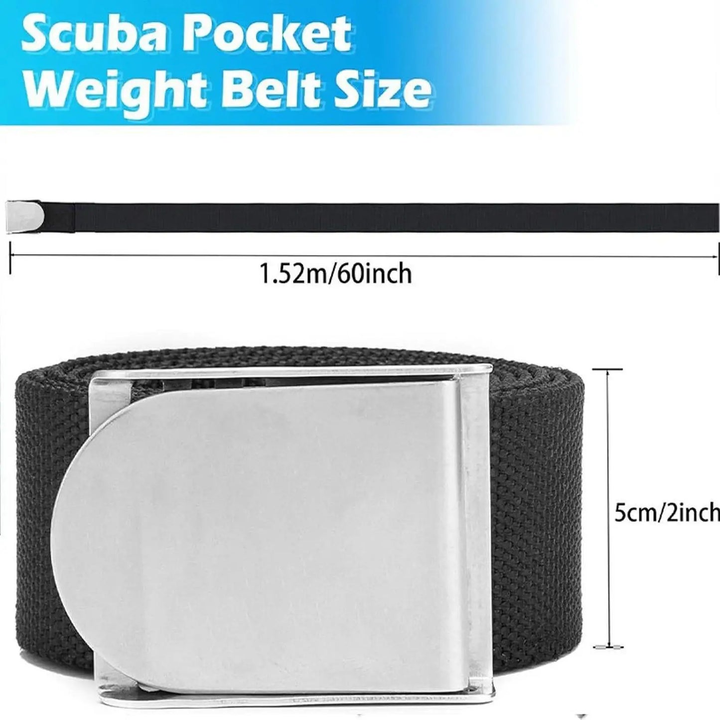 Stainless Steel Diving Weight Belt with Buckle Lead Belt for Freediving Durable Weighting System for Scuba Diving Equipment