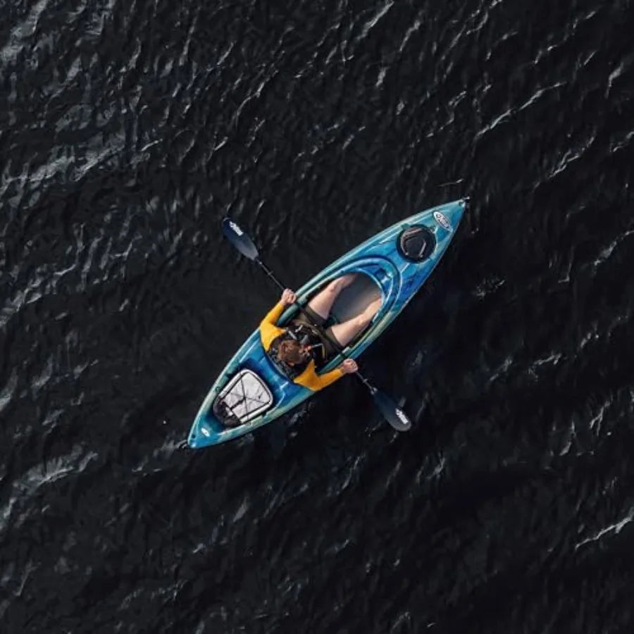 Recreational Sit in Kayak with Lightweight Patented Ram-X Material and Ergobreeze Seating System - 10 ft - Blue