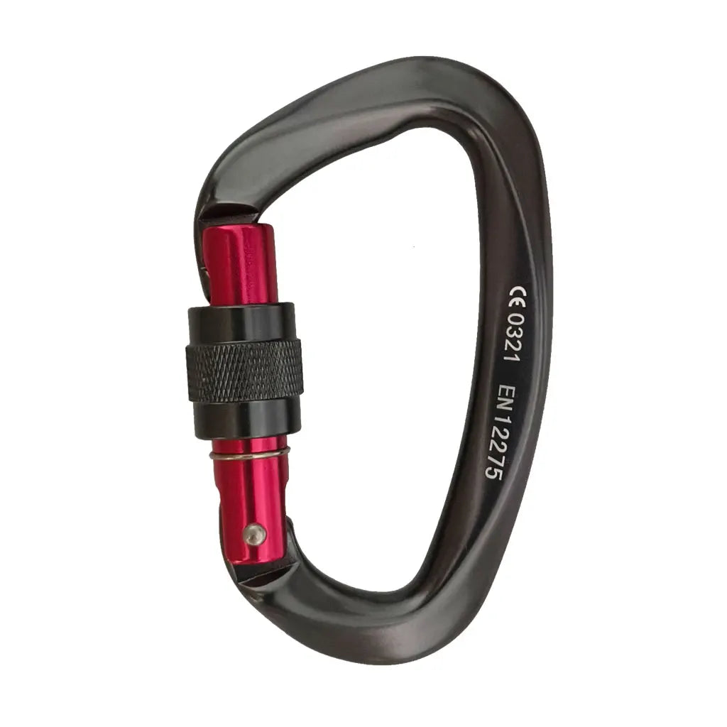 25KN Mountaineering Caving Rock Climbing Carabiner D Shaped Safety Master Screw Lock Buckle Escalade Equipement
