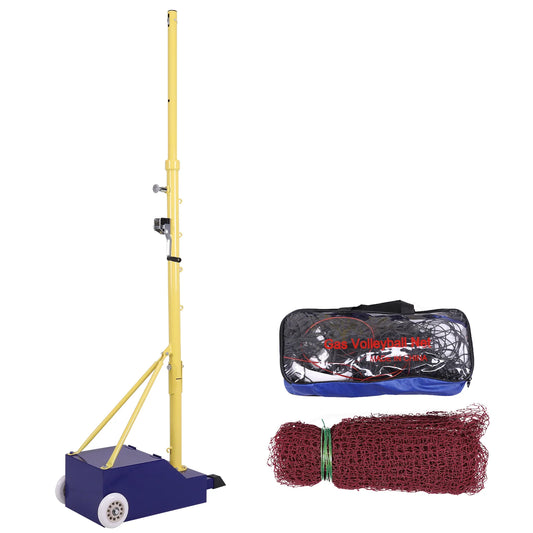 Badminton Volleyball Tennis Net Stand with Net Multi-functional Air Volleyball Rack with Wheels Ideal for Backyard Park School