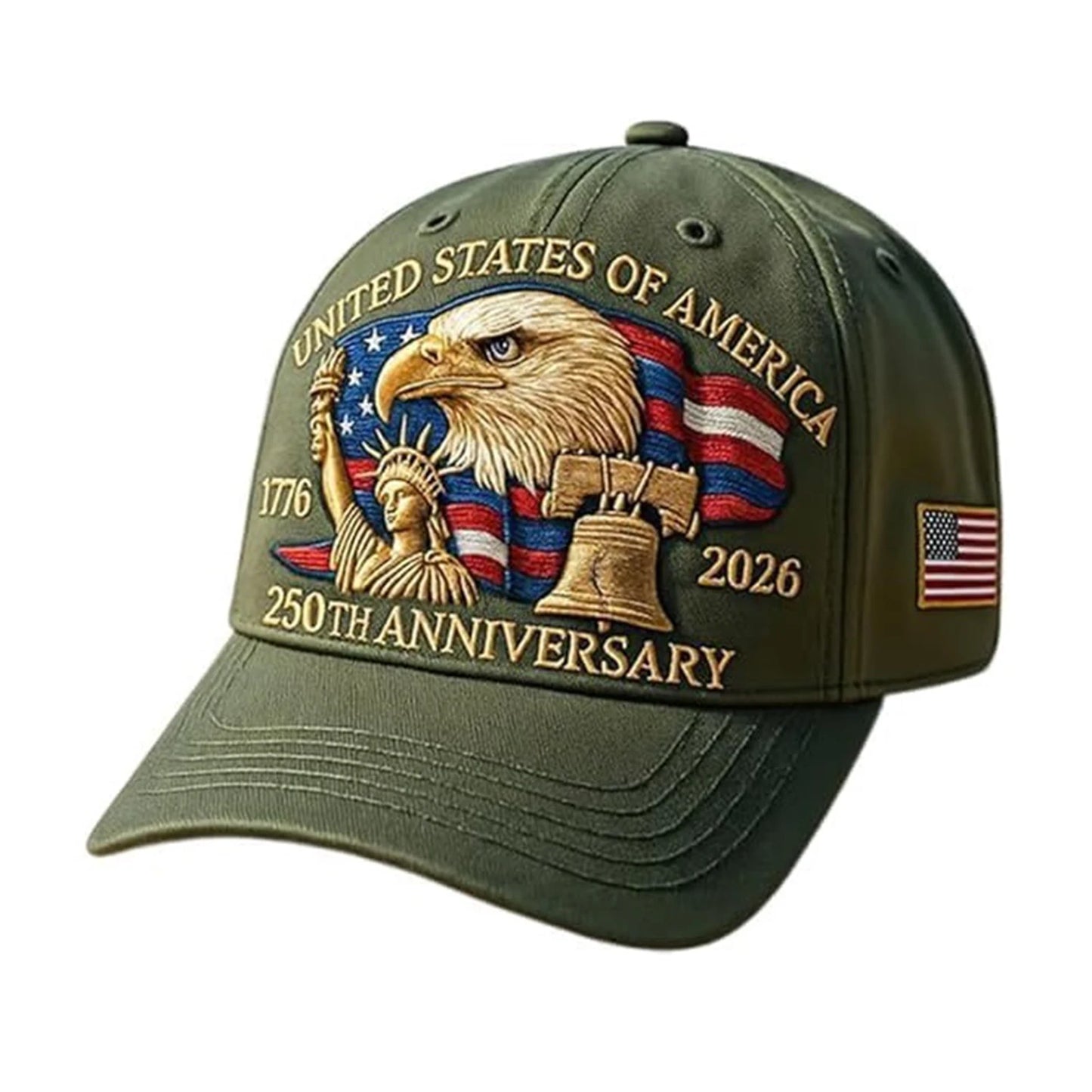 Breathable Patriotic Baseball Cap US 250th Anniversary Cap Retro Washed Versatile Patriotic Cap US 250th Anniversary Tribute Hat