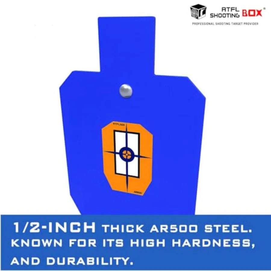 1/2 inch Thick AR500 Steel Target Stand System for 12 x 20 Torso Shooting Targets with Durable 2x4 Base Kit Ideal for O