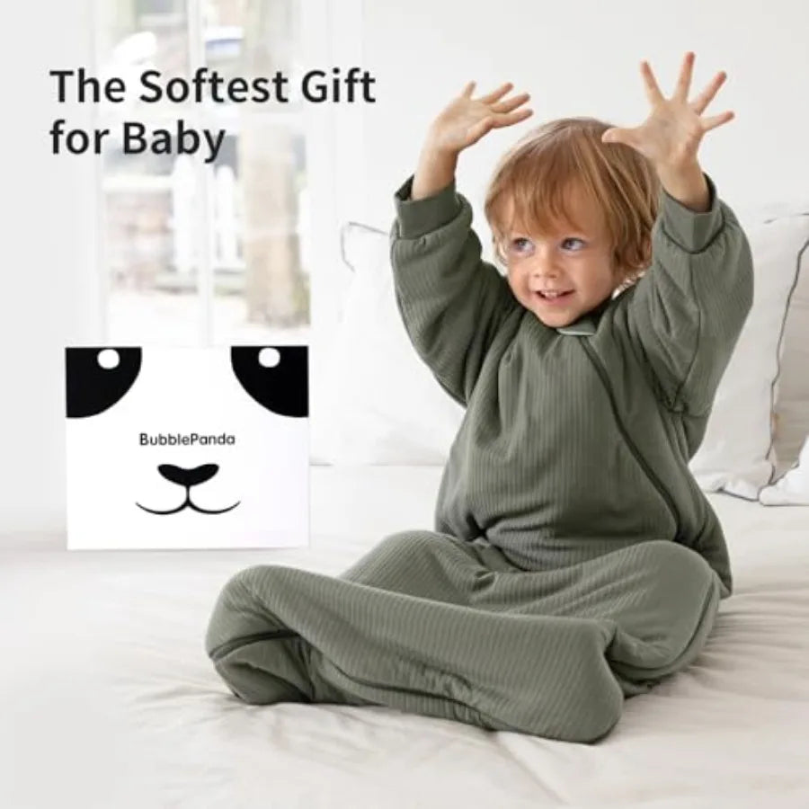 BubblePanda Rayon Made from Bamboo Sleep Sack 12-18 Months Long Sleeve Sleep Sack 1.5 Tog Supersoft Winter Baby Wearable Blanke