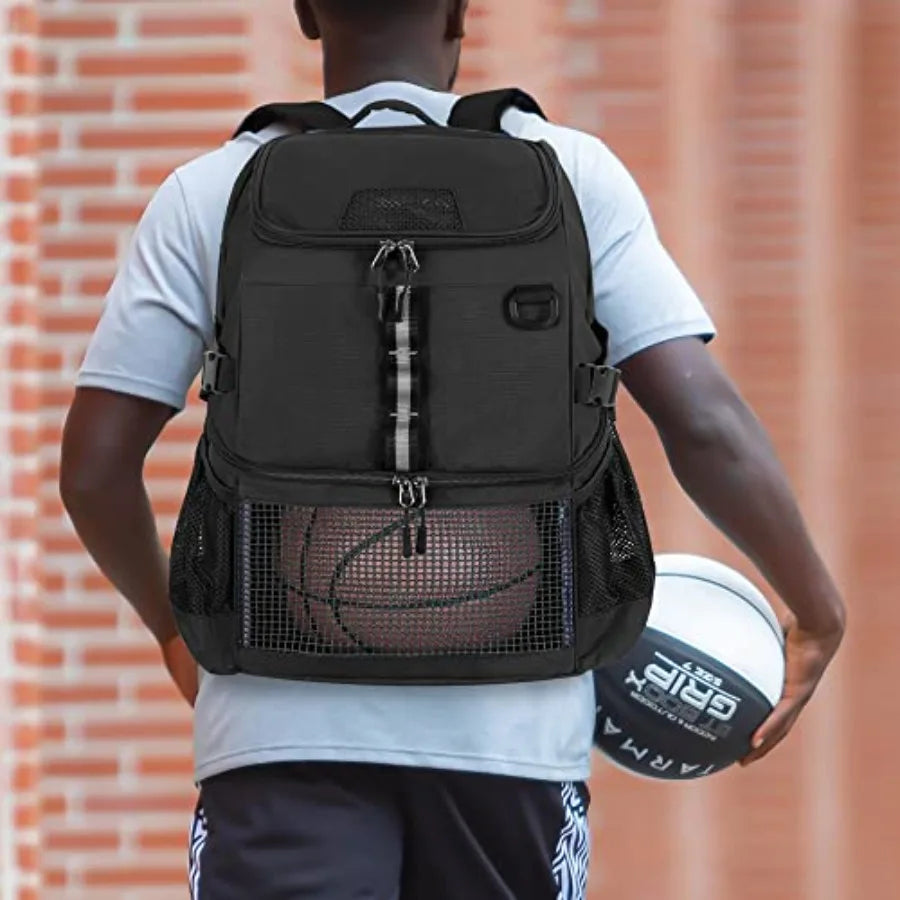 Basketball Bag Soccer Equipment Bag with Ball and Shoe Compartment for Soccer Ball Volleyball Gym Outdoor Travel