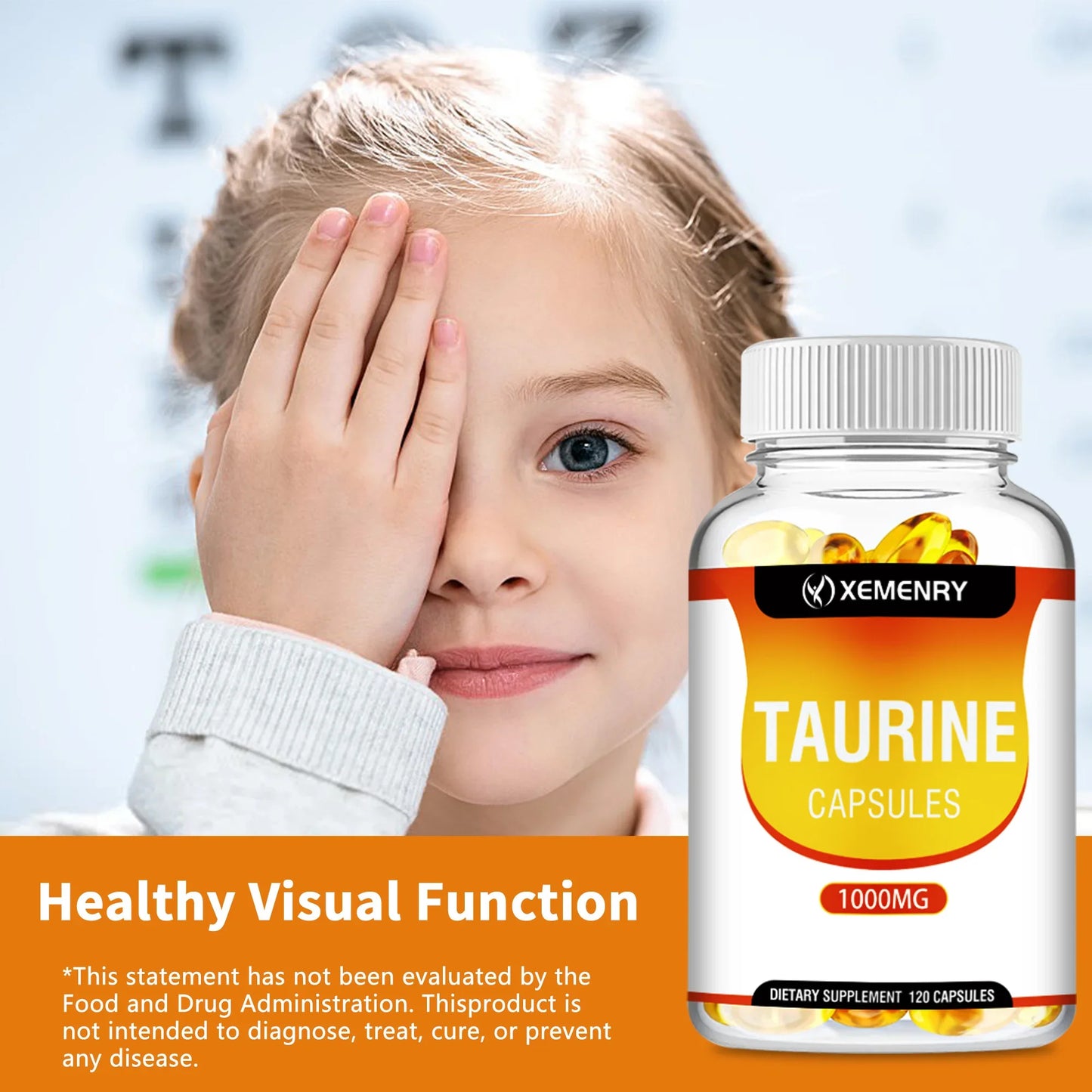 Taurine Capsules 1000mg - Supports Heart, Nerve, Brain, and Muscle Health - 120 Capsules