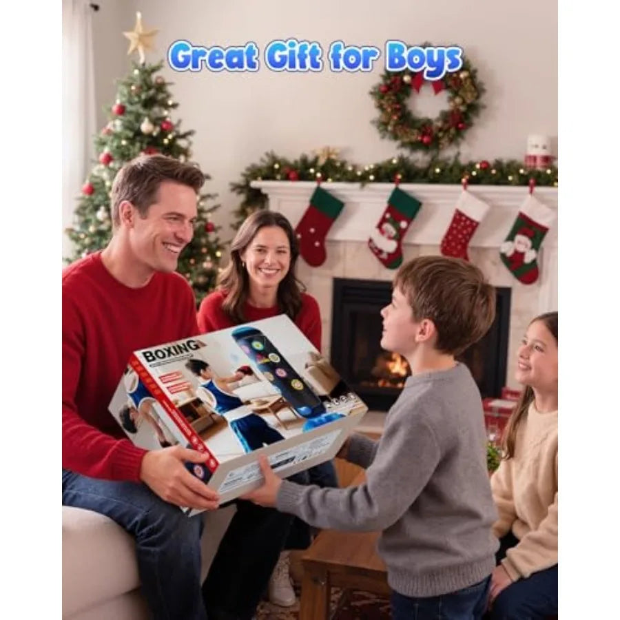 Punching Bag for,Boxing Set with Scoring, Light, Music, 4 Game Modes, Inflatable Boxing Bag with Gloves, Birthday Gifts Toys fo