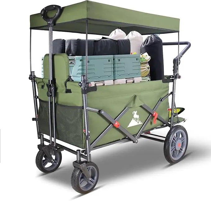 Foldable Trolley with Quick-release Wheels and 2 Seats; Heavy-duty Multi-purpose Trolley