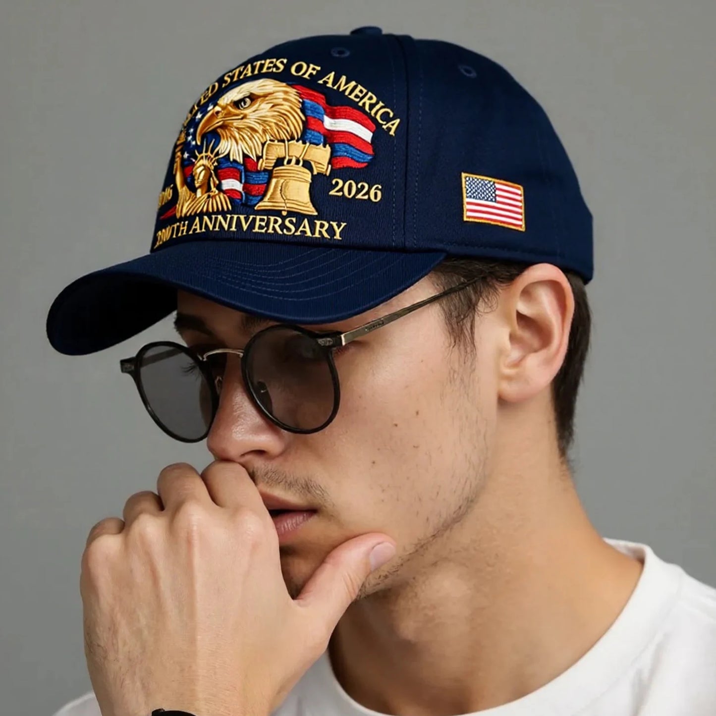 US 250th Anniversary Cap Adjustable Retro Washed Patriotic Cap US 250th Anniversary Tribute Hat for Men Women