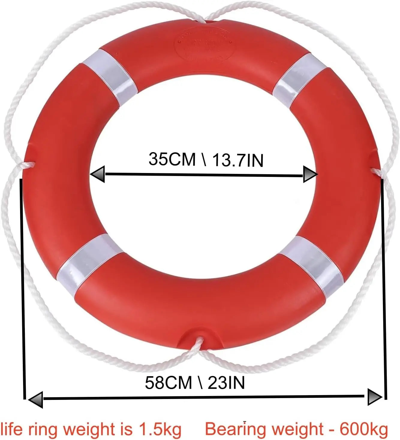 Professional Throwable Life Ring Buoy with 98.4FT Rope, Boat Safety Flotation Device for Outdoor Water Activities