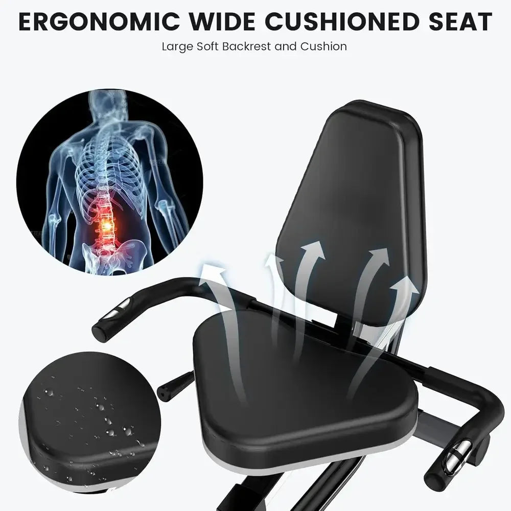 Heavy-Duty Recumbent Bike for Adults & Seniors: 400 lbs Capacity, 16 Gears, Adjustable Seat