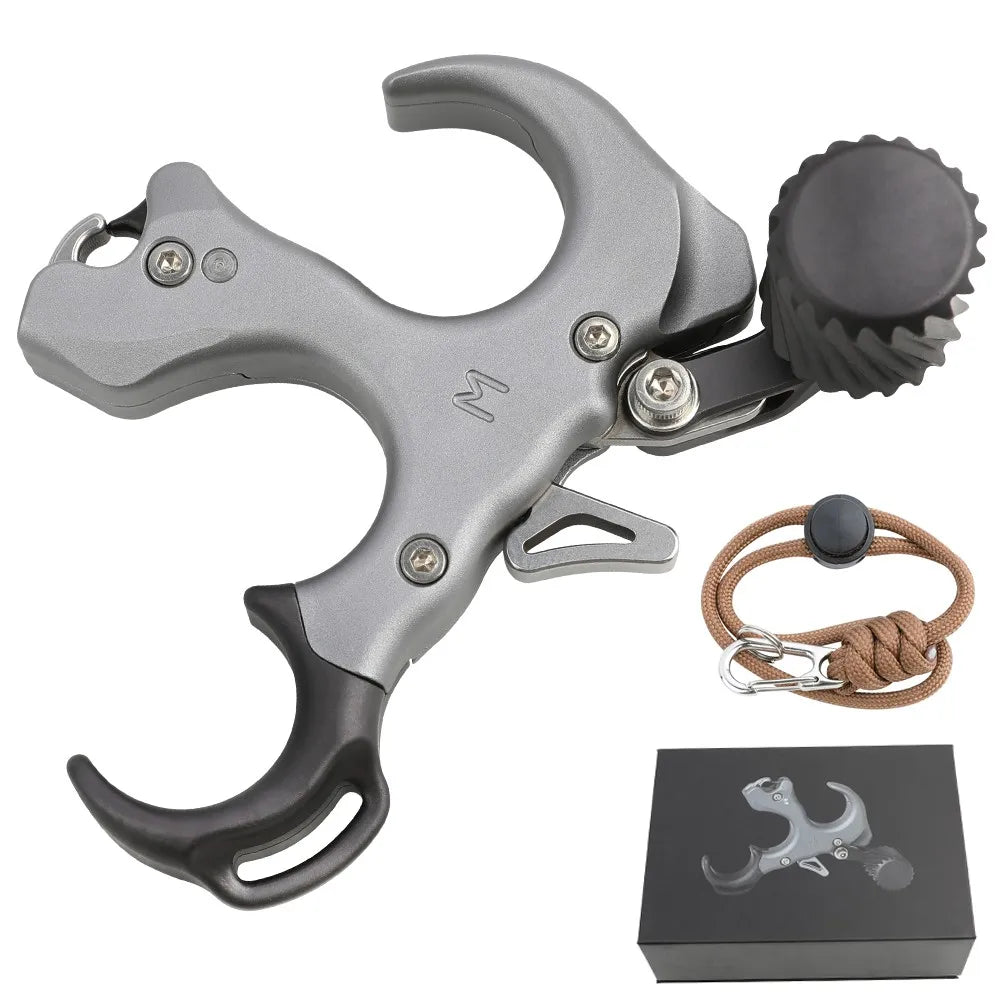 Bow Release Aid, 3/4 Finger Adjustable Grip, Smooth Thumb Trigger for Compound Bow, Target Practice & Outdoor Shooting Accessories