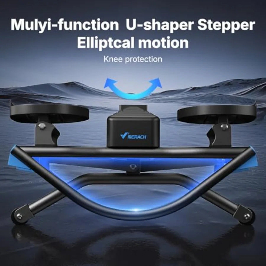 Rocking Stepper Ski Machine with 3D Motion Stepper Design for Home Workout - 330 lbs Capacity Compact Space-Saving Desig
