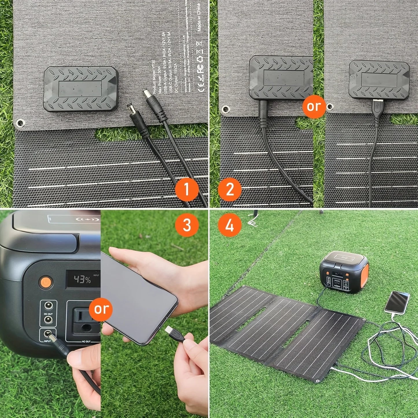 150W Portable Power Station with 30W Solar Panel,110V AC Outlets Solar Generator Power Bank For Camping Travel RV Home Emergency