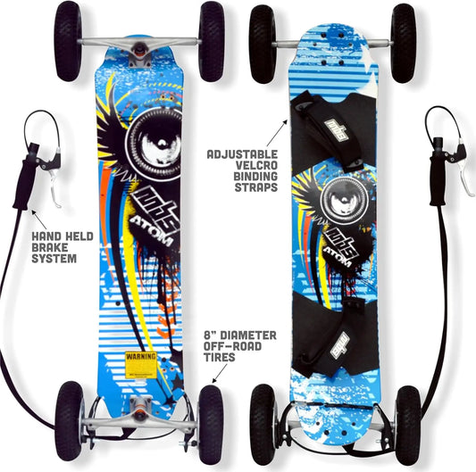 All-Terrain Mountain Board with Brake System - Summer Snowboard Alternative for Teens & Adults