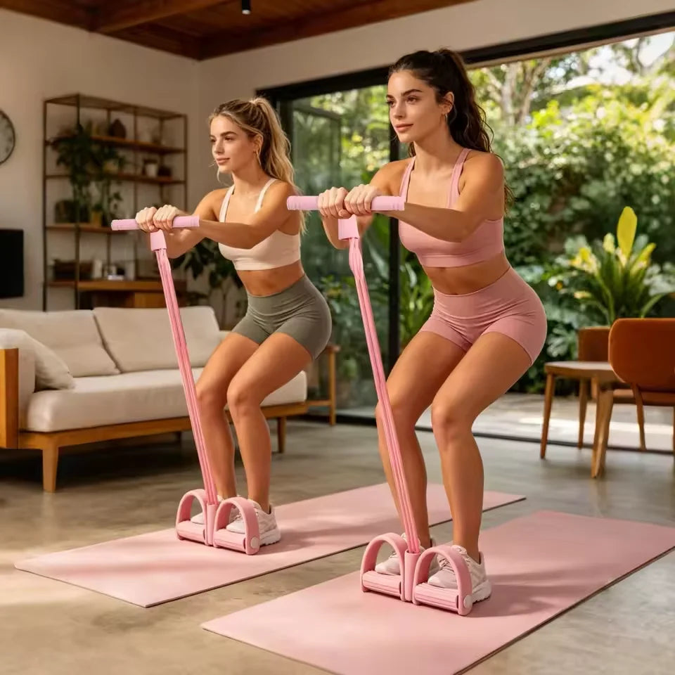 Heavy-Duty Foot Pedal Resistance Band, Sturdy PVC & TPE Fitness Puller with Anti-Slip Footrest, Ideal for Leg Workouts, Sit-Ups