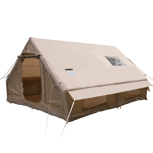 4 Season Big House with Mesh Windows & Pump Moisture Proof Pad Tents 130 Square Feets with Stove Jack for Outdoor Hiking Camping